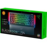 Razer BlackWidow V4 75%, clavier gaming Noir, Layout États-Unis, Razer certified Mechanical Orange Switches