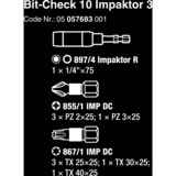 Wera Bit-Check 10 Impaktor 3, Set d'embouts de vissage 10 pièces, revêtement diamant