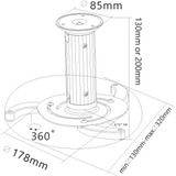 goobay Projecteur Support (M), Montage au plafond Argent