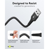 goobay Supersoft USB-C > USB-A 2.0, Câble Noir, 3 mètres