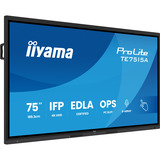 iiyama ProLite TE7515A-B1AG, Affichage public Noir, Touch, HDMI, DisplayPort, USB-C, Audio, LAN, WiFi, iiWare 21E (Android 14 OS) avec Google EDLA
