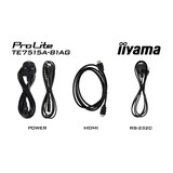 iiyama ProLite TE7515A-B1AG, Affichage public Noir, Touch, HDMI, DisplayPort, USB-C, Audio, LAN, WiFi, iiWare 21E (Android 14 OS) avec Google EDLA