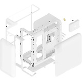 HYTE X50 White boîtier midi tower Blanc | 2x USB-A | 1x USB-C | Window