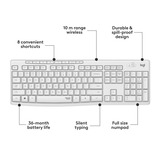 Logitech MK295 Silent Wireless Keyboard and Mouse Combo, set de bureau Gris