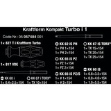 Wera Kraftform Kompakt Turbo i 1, 16 pièces, Clés mixtes à cliquet Rouge/Jaune