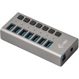 i-tec Hub de recharge USB 3.0 7 ports + adaptateur secteur, Hub USB Intérieure, Secteur, 1 m, Gris