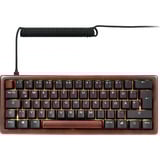 Sharkoon SKILLER SGK50 S4 Gen2 Wood PBT, clavier gaming Bois/Noir, Layout BE, Gateron G Pro 3.0 Yellow, BE Layout, Gateron G Pro 3.0 Yellow, RGB leds, Hot-swappable, 60%