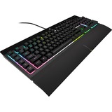 Corsair K55 RGB PRO XT, clavier gaming Noir, Layout États-Unis, Membrane, LED RGB