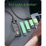 ICY BOX M.2 NVMe/SATA avec éclairage RGB, Boîtier disque dur Gris, USB 3.2 Gen 2 Type-C®
