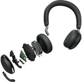 Jabra Evolve2 75 casque over-ear Noir, Link380c, Microsoft Teams