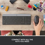 Logitech MK470 Slim, set de bureau Noir, Layout US (QWERTY), Mécanique des ciseaux, 1000 dpi