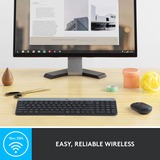 Logitech MK470 Slim, set de bureau Noir, Layout US (QWERTY), Mécanique des ciseaux, 1000 dpi