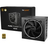 be quiet! Pure Power 13 M alimentation  modulaire 850 watt Noir, 1x 12V-2x6, 4x PCIe, semi-passive, 80 Plus Gold, 850 W, 100 - 240 V, 900 W, 50/60 Hz, 12 A, 6 A