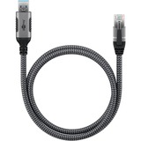 goobay Adaptateur réseau USB-A 3.2 Gen1 vers RJ-45, Carte réseau Noir/Argent, 10 mètres
