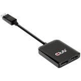 Club 3D Hub de transport multi-stream DisplayPort 1.4 vers 2x HDMI double écran 4K60Hz, Adaptateur Noir