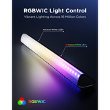 Govee RGBWIC TV Light Bar, Bande de LED Noir, pour TV de 45 à 70 pouces, 2 pièces, Wi-Fi 2,4 GHz