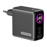Sitecom 140W GaN Power Delivery chargeur mural avec affichage LED Noir