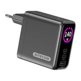 Sitecom 140W GaN Power Delivery chargeur mural avec affichage LED Noir