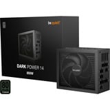 be quiet! DARK POWER 14 alimentation modulaire 850 watt Noir, 1x 12V-2x6, 4x PCIe, 850 W, 100 - 240 V, 950 W, 50/60 Hz, 10 A, 5 A