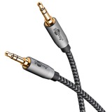 goobay Câble de connexion stéréo auxiliaire 3,5 mm Plus Audio Noir/Argent, 2 mètres