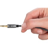 goobay Câble de connexion stéréo auxiliaire 3,5 mm Plus Audio Noir/Argent, 2 mètres