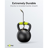 goobay Câble de connexion stéréo auxiliaire 3,5 mm Plus Audio Noir/Argent, 2 mètres