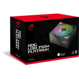 ASUS ROG Loki SFX-L Platinum alimentation modulaire 750 watt Noir, 1x 12V-2x6, 3x PCIe, 750 W, 100 - 240 V, 110 W, 750 W, 110 W, 9,6 W