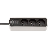Brennenstuhl Ecolor multiprise à 3 prises Blanc/noir, 3x prises