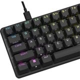 Corsair K65 PRO MINI, clavier gaming Noir, Layout États-Unis, Corsair OPX, RGB, 65%, PBT-keycaps