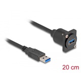DeLOCK D-Type USB 5 Gbps Cable Type-A > Type-A, Adaptateur Noir, 0,2 mètre