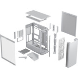 Fractal Design Define One Light TG Clear Tint boîtier midi tower Blanc | 2x USB-A | 1x USB-C | Window