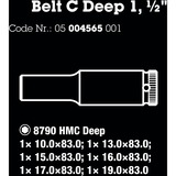 Wera Ceinture C Profondeur 1 jeu de douilles, 1/2", Clés mixtes à cliquet Noir, 6 pièces