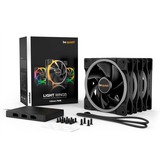 be quiet! Light Wings PWM ventilateurs de boîtier RGB  Noir, 3 pièces, 120 x 120 x 25 mm, Pack de 3, Ventilateur, 12 cm, 1700 tr/min, 70,53 m³/h, Noir