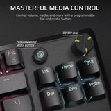 Corsair RGB clavier gaming mécanique Noir, Layout BE (AZERTY), Corsair MLX Red v2, 80% (TKL)