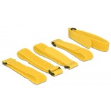 DeLOCK Colliers de serrage avec velcro, 5 pièces, Serre-câble Jaune, L 300 mm x L 20 mm