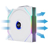 Lian Li UNI FAN TL120 LCD Wireless Single Pack, Ventilateur de boîtier Blanc, 4 broches PWM + 1x 9 broches USB