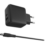 Sitecom 65W GaN Power Delivery chargeur Noir, 1x USB-C, 1x USB-A, 1,5 mètre