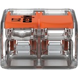 Wago Borne de raccordement Serie 221 COMPACT - 2x4 mm², Pince Transparent/Orange, 100 pièces