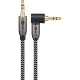 goobay Câble de connexion stéréo auxiliaire Plus Audio 3,5 mm 90° Noir/Argent, 5 mètres