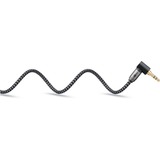 goobay Câble de connexion stéréo auxiliaire Plus Audio 3,5 mm 90° Noir/Argent, 5 mètres