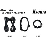 iiyama ProLite T2755MSC-B1 27" Moniteur tactile Noir, 1x DisplayPort, 1x HDMI, 2x USB-A
