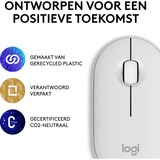 Logitech Pebble Mouse 2 M350s, Souris Blanc