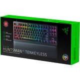 Razer Huntsman V2 TKL RGB clavier gaming mécanique Noir, Layout FR (AZERTY), Razer Linear Optical (Red), 80% (TKL), Double-shot PBT