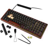 Sharkoon SKILLER SGK50 S2 Wood PBT RGB clavier gaming mécanique Bois, Layout BE (AZERTY), Gateron G Pro 3.0 Yellow, 96%, Hot-swappable