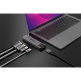 Sitecom 6 en 2 MacBook Multiport Hub, Station d'accueil Gris, USB-C, HDMI, USB-A