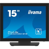 iiyama ProLite T1532MSC-B1S 15" Moniteur tactile Noir (Mat), 1x DisplayPort, 1x HDMI, 1x VGA