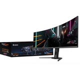 GIGABYTE AORUS CO49DQ 49" Moniteur UltraWide gaming incurvé  Noir, 2x HDMI, Displayport, 2x USB-A, 1x USB-B, 1x USB-C, 144 Hz