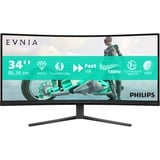 Philips Evnia 34M2C3500L/00 34" Moniteur UltraWide gaming incurvé Noir, 1x DisplayPort, 2x HDMI, 180 Hz