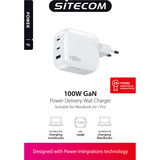 Sitecom 100W GaN Power Delivery, Chargeur Blanc