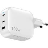 Sitecom 100W GaN Power Delivery chargeur Blanc, 2x USB-C, 1x USB-A